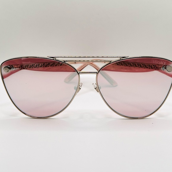 Versace Aviator Sunglasses with Pink Mirror Lenses NWT - Picture 3 of 6